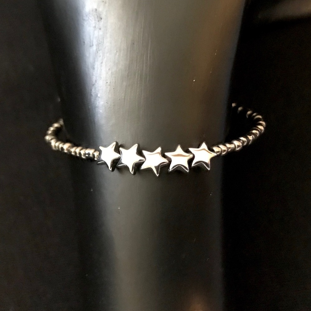 Silver Star Bracelet Handmade Beaded Jewelry
